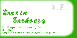 martin barkoczy business card